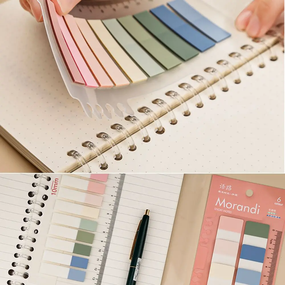 60-200Sheets DIY Colorful Label Office Supplies Key Points Tab Strip Loose-leaf Sticky Notes Paster Sticker Memo Pad