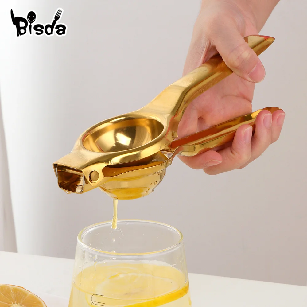 

1PC Stainless steel Lemon Squeezer Golden Manual Fruit Juicer Household Orange Clip Kitchen Utensils Reamers Fast Handle Press