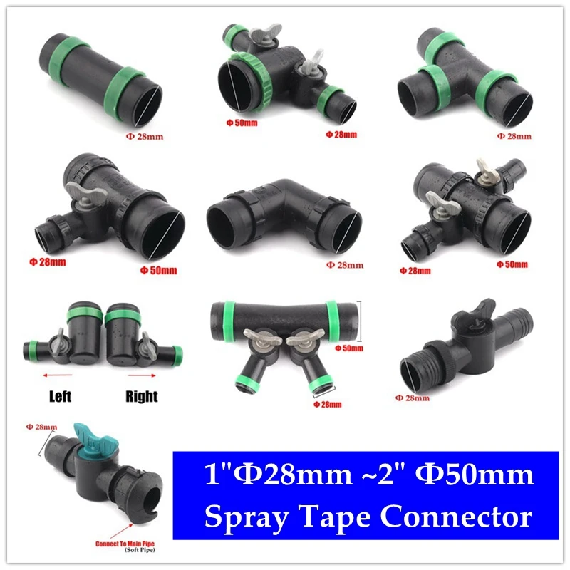 

Тонкая мягкая распылительная лента-соединитель для клапана, микрополивальная Оросительная труба, капельный шланг, соединительные фитинги для труб, 1 дюйм, 28 мм, 2 дюйма, Φ 50 мм