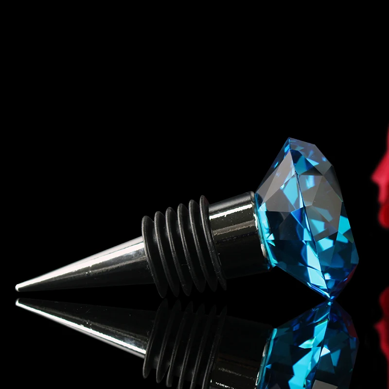 Reusable Vacuum Sealed Champagne Stopper, Crystal Diamond, Red Wine Bottle Stopper, Kitchen Decor, Wedding Gifts
