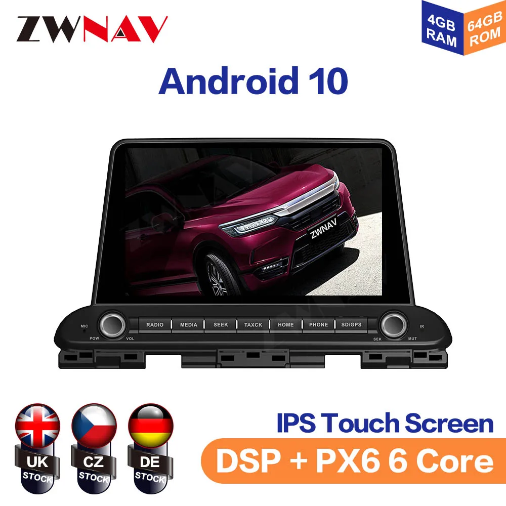 New PX6 DSP IPS Android10.0 4GB + 64GB Car DVD multimedia Player Bluetooth 5.0 Wifi GPS Map RDS Radio For kia CERATO FORTE 2018