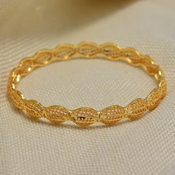 New Fashion Dubai Arab Luxury Gold Color Jewelry Bangles for Women Ethiopian Bracelets Middle East African Party wedding Gifts