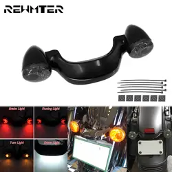 Motorcycle Gloss Black LED Turn Signal Bar Light Lamp Smoke Lens Taillight For Harley Touring 10-UP Road King FLHR Street Glide