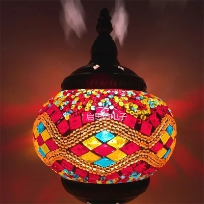 Nieuwste Mediterrane Stijl Art Deco Turkse Mozaïek Wandlamp Handgemaakte Mozaïek Glas Romantische Wandlamp