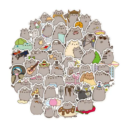 10/30/50PCS 만화 귀여운 뚱뚱한 고양이 낙서 트렁크 패션 핸드폰 스케이트 보드 표현 장난감 도매