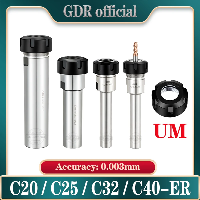 ER25UM ER32UM ER40UM Extensão Rod, Haste de extensão, Haste reta, Collet Nut Tool Holder, C16 C20 C25 C32 C40