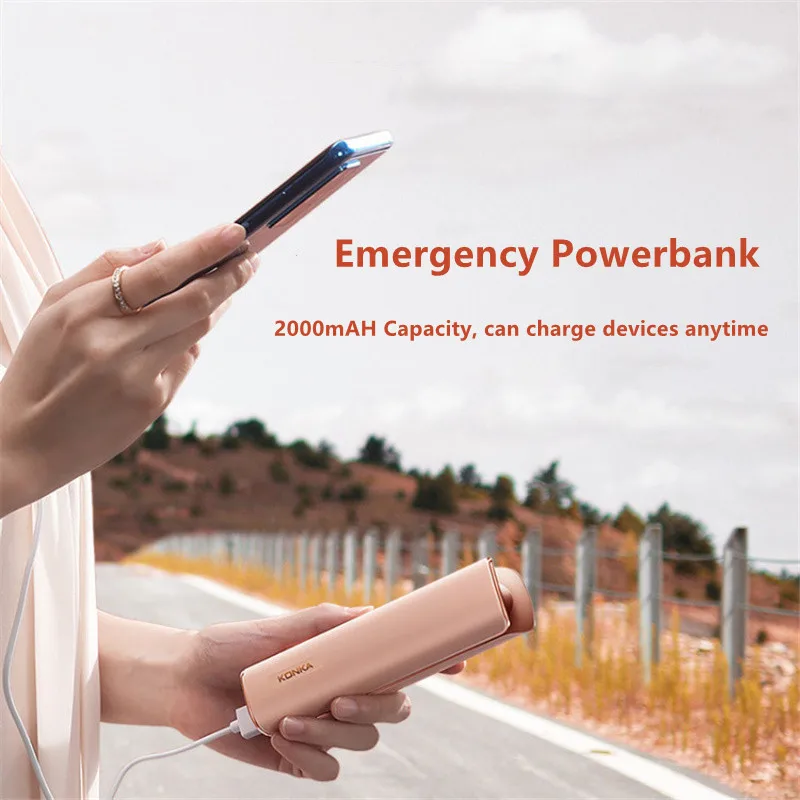 康佳ハンドヘルドミニファン2で1ポータブルusb充電サイレントファン2000mah powerbankクーラーアプライアンスデスクトップ旅行手ファン