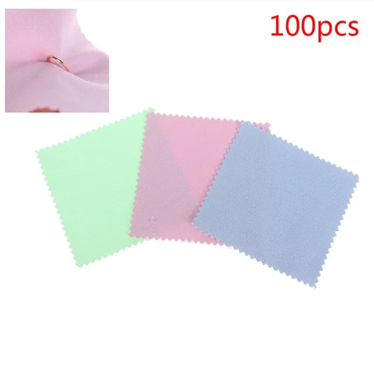 100pcs Polish Cleaning Polishing Cloth For Silver Gold Metals Wiping Cloth  Keep Jewelry Shining Tools Jewelry Tools 8x8cm