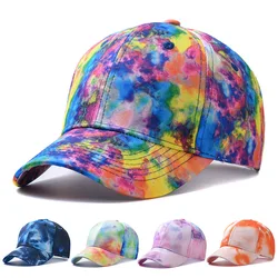 New Fashion Women Tie Dye Cap Multicolor Irregular Print Baseball Cap Female Outdoor Streetwear Summer Caps Hats