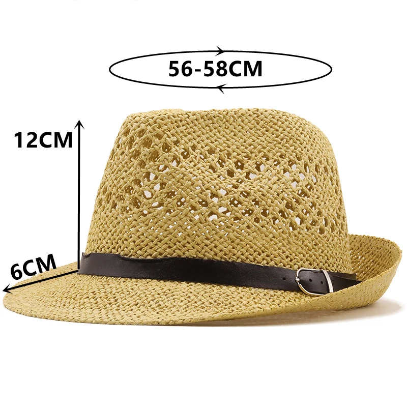 Summer men Fedora Hats for Women Straw Sun Hats Wide Brim summer Visor Cap Solid Straw Jazz Hat Beach cap Sombrero Panama Gorras