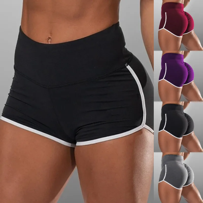 Women Shorts Sports Shorts Gym Workout Waistband Skinny Fitness Patchwork Casual Short Pants Short Femme