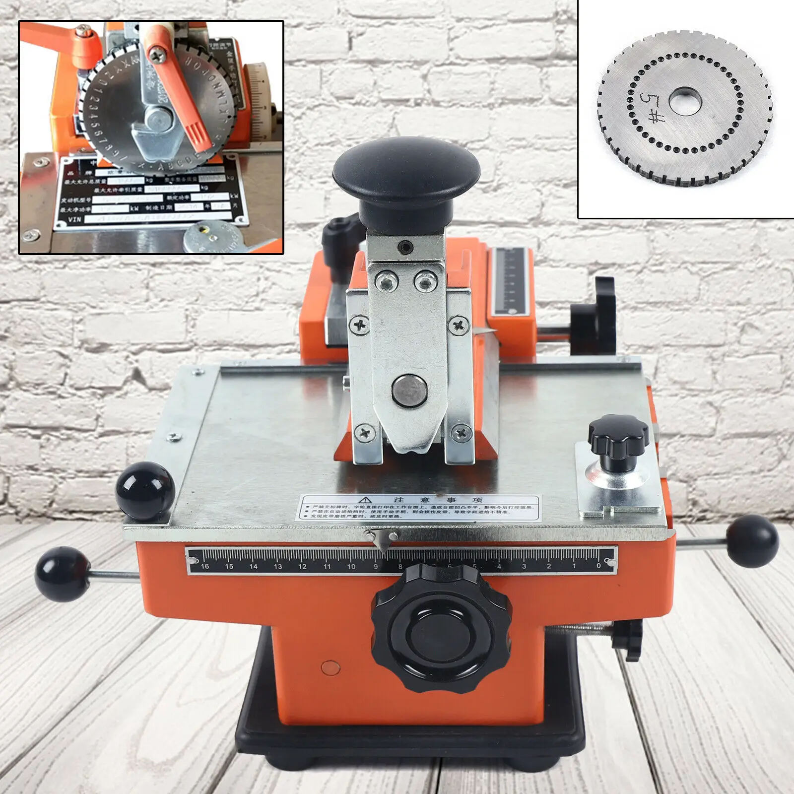 Semi-auto Sheet Embosser Stamping Machine Metal Marking Machine Aluminum Engravefor Dog Tag 2/3/4/5/6mm