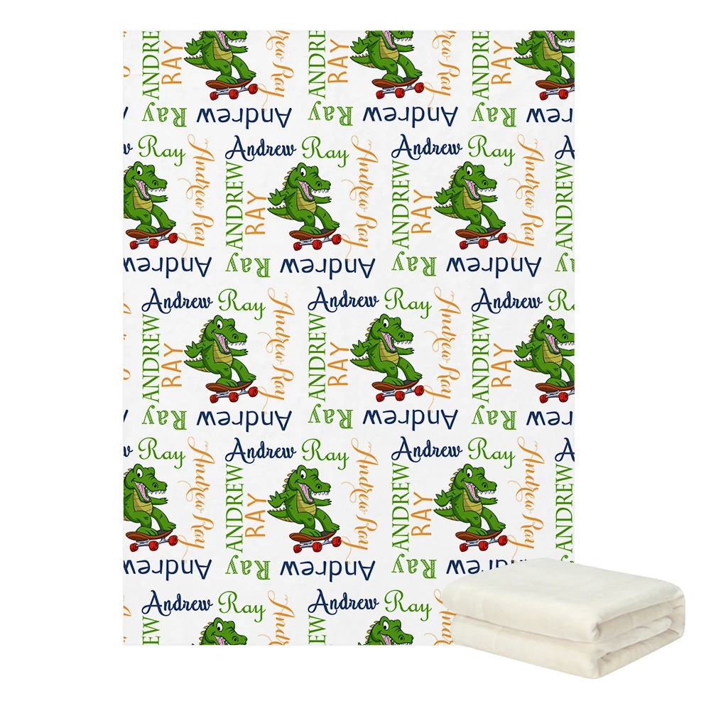 LVYZIHO Personalized Dinosaur Blanket T-Rex, Dino Bedding Boy Blanket - 30x40 / 48x60 / 60x80 Inches - Fleece Blanket