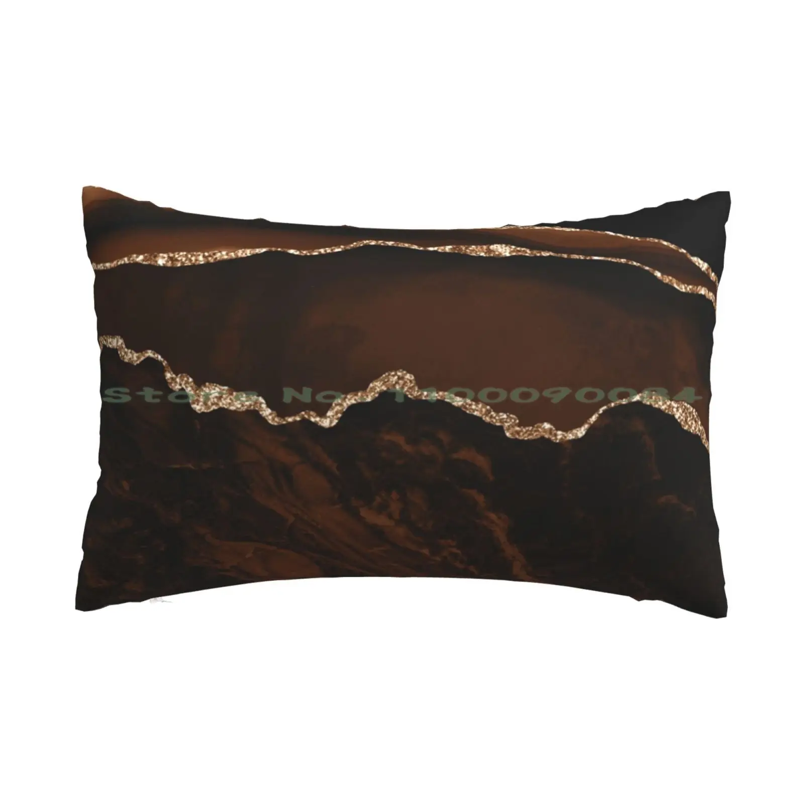 Abstract Brown & Gold Modern Geode Agate Design Pillow Case 20x30 50*75 Sofa Bedroom Modern Abstract Texture Geode Gem