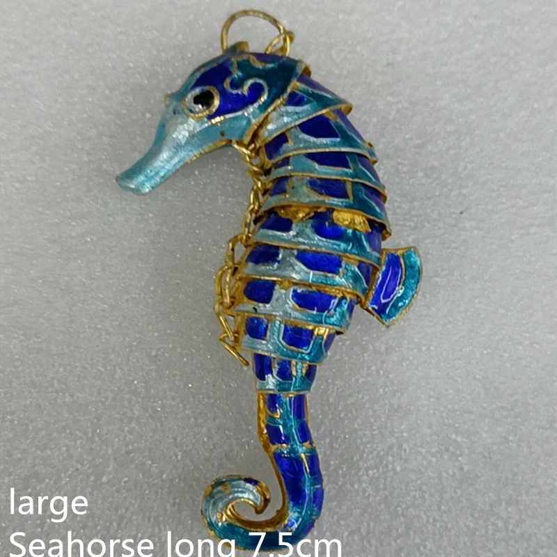 Imagem -06 - Cloisonne Esmalte Filigrana Animal Seahorse Pingentes Faça Você Mesmo Jóias Fazendo Descobertas Chaveiro Encantos Bolsa Acessórios 10 Peças 7.5cm