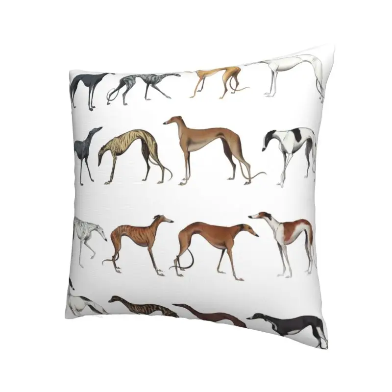 Cute Whippet Sighthound Dog Cushion Cover 3D Print Greyhound Hound Floor Pillow Case for Car Cool Pillowcase Home Decoration