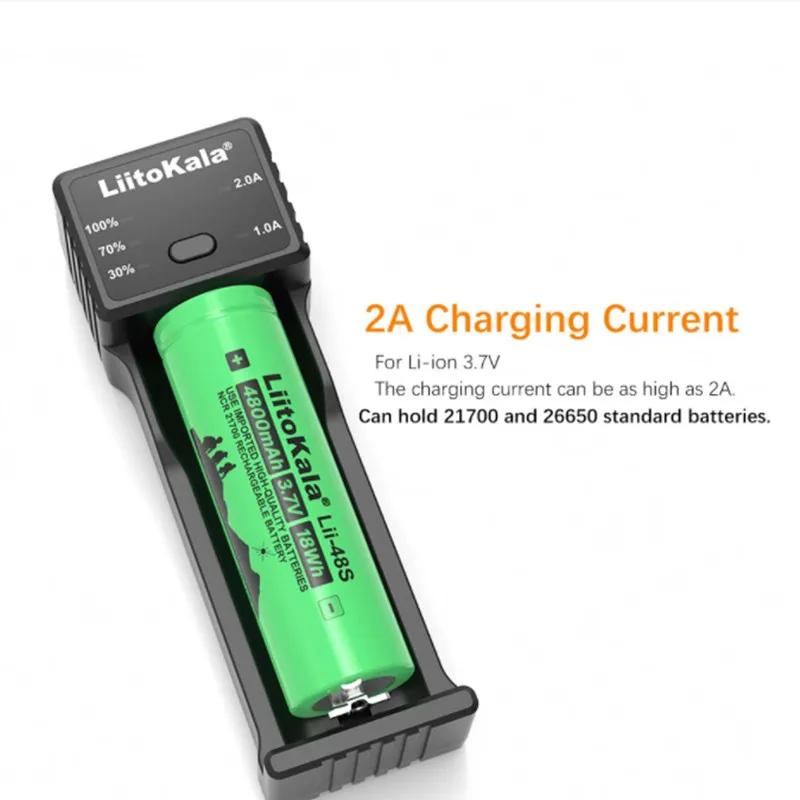 LiitoKala Lii-100C 18650 شاحن بطارية ليثيوم ل 3.7 فولت 21700 18350 26650 1.2 فولت AA AAA ni-mh 2A تهمة سريع USB الناتج