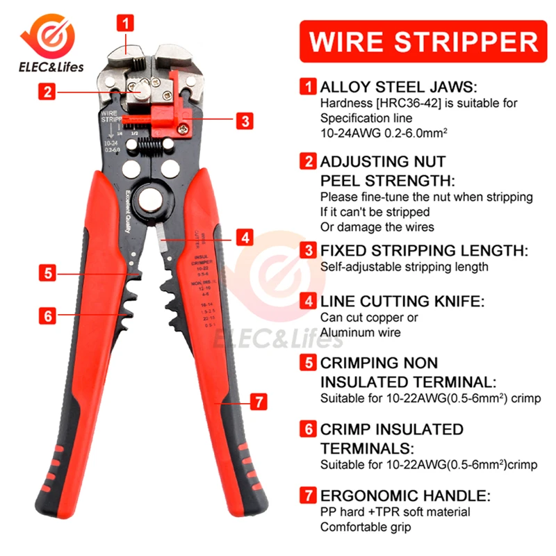 Wire Stripper เครื่องมือ Multitool คีม YEFYM YE-1 อัตโนมัติเครื่องตัดสายไฟ CRIMPING ช่างไฟฟ้าซ่อมเครื่องมือ