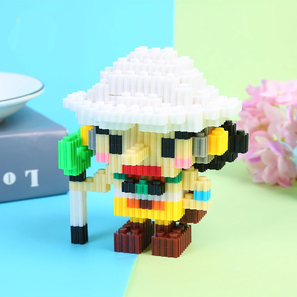 Anime One Piece Magic Blocks Pirate Monkey D Luffy Chopper Zoro Portgas·D· Ace Mini Connection Brick For Building Blocks Toys