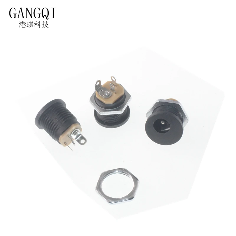 DC-022 5,5x2,1mm DC Power Buchse Jack Stecker Runde Loch Mutter Interface Panel Montage Stecker DC022 5.5*2,1