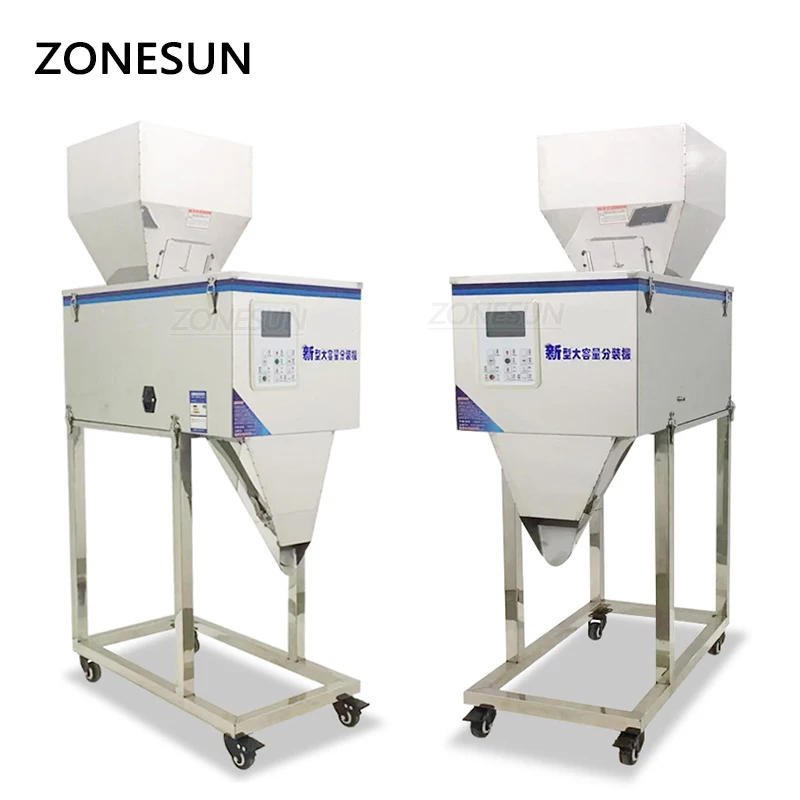 ZONESUN Granular Powder Materials Weighing Packing Machine 20-3000g Food Racking Machine For Seeds Coffee Bean Filling Machine