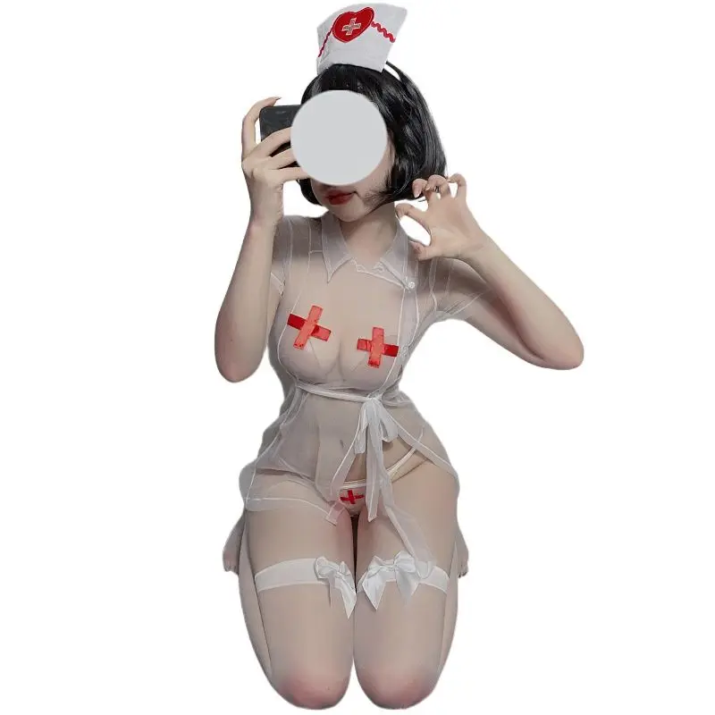 

Fun perspective suit female passion temptation uniform lovely nurse bed tease skirt suit