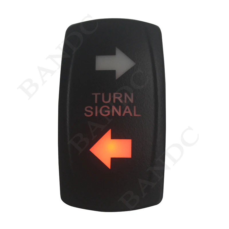 TURN SIGNAL Orange Led Rocker Switch 7P ON-OFF-ON DPDT Toggle Switch for Car Vehicle Caravan Camper Auto Parts 12V 24V