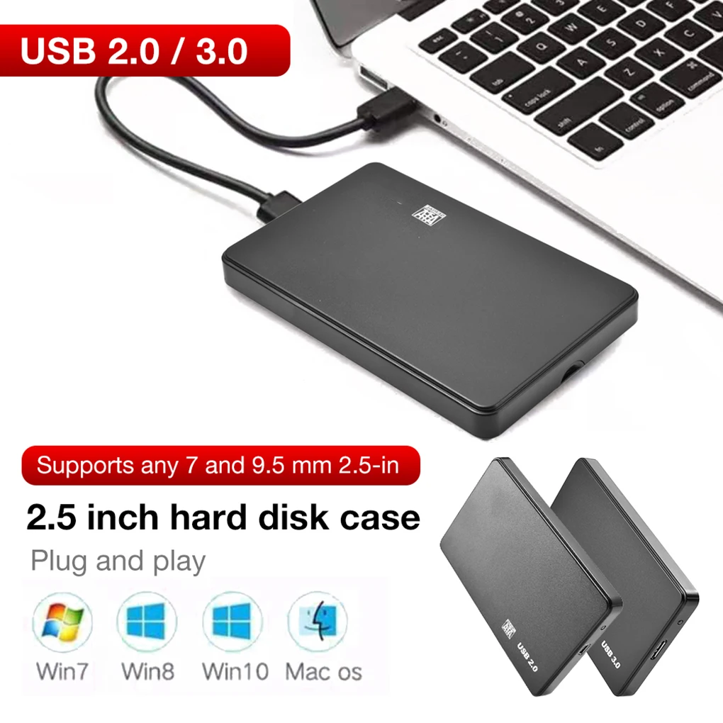Sata para usb2.0 2. caixa de disco rígido de 5 polegadas caixa de disco rígido externo com cabo usb hdd gabinete usb2.0