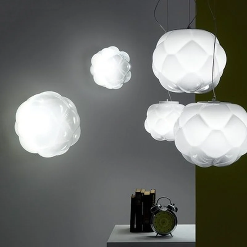 

Modern Glass Cloudy Pendant Lights Lamp Led Hanglamp Loft Industrial Hanging Luminaire Living Room Home Decor Lighting Fixtures