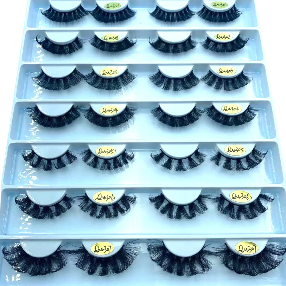 NEW 1Pair 20-25mm Fluffy 3d Mink Lashes 100% Cruelty free Handmade Reusable Makeup Dramatic Long Natural Eyelashes Wholesale