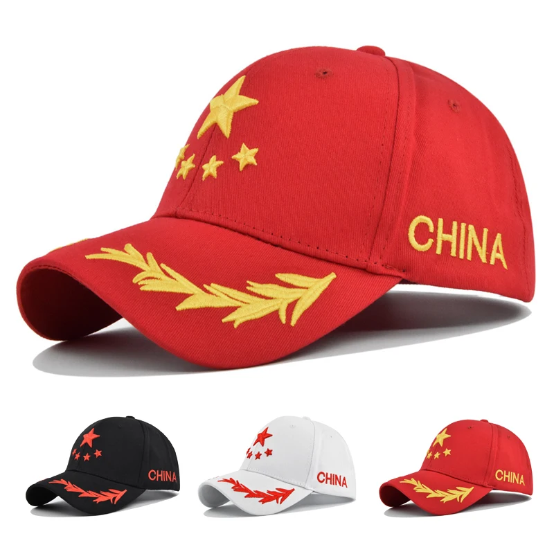 Baseball Cap Snapback Hat China flag Letters embroidery Pentagram Sun hat Spring Autumn baseball cap Hip Hop Fitted Cap