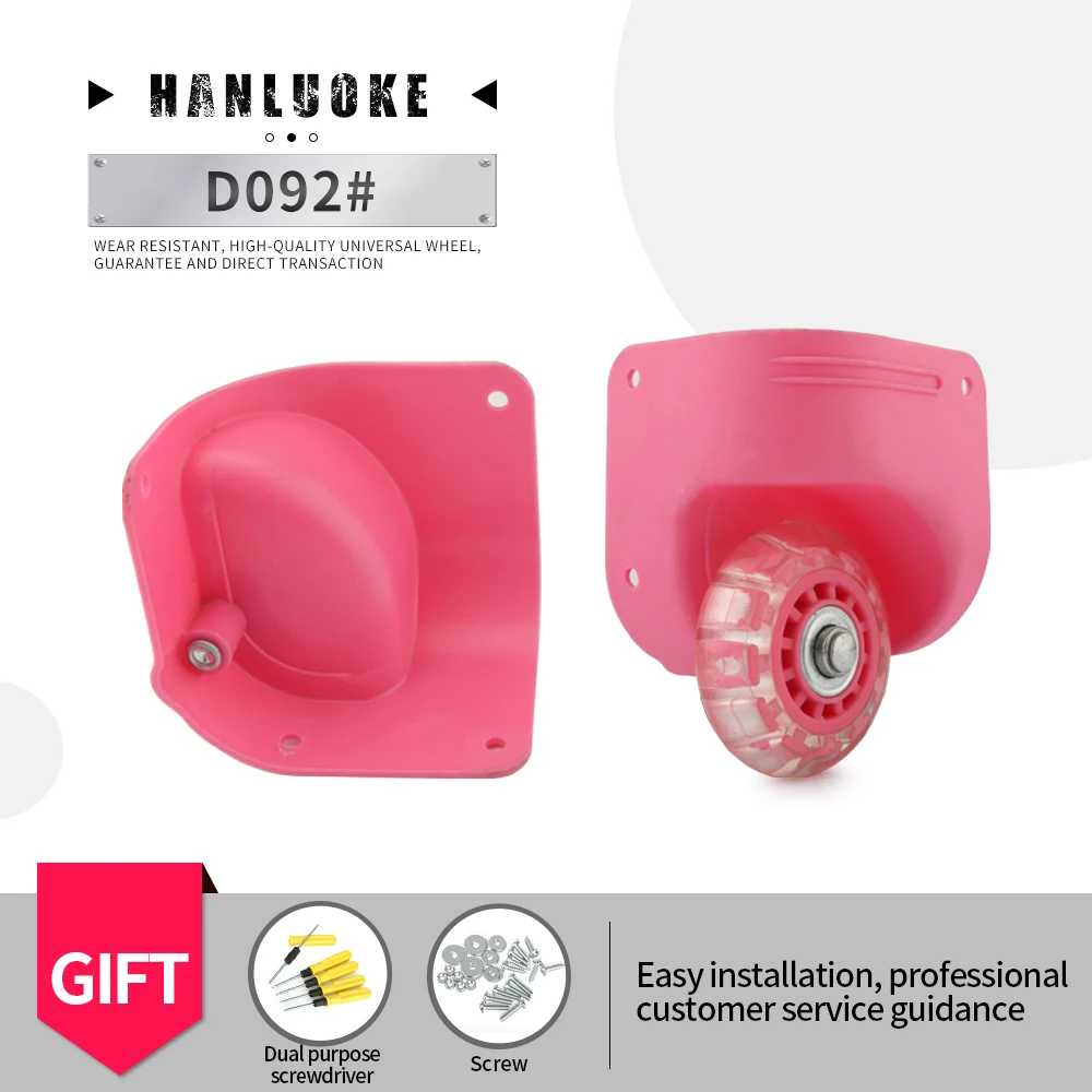 

HANLUOKE D092 Luggage Wheel Accessories Pink Luggage Password Suitcase Roller Replacement Trolley Box Accessories Casters