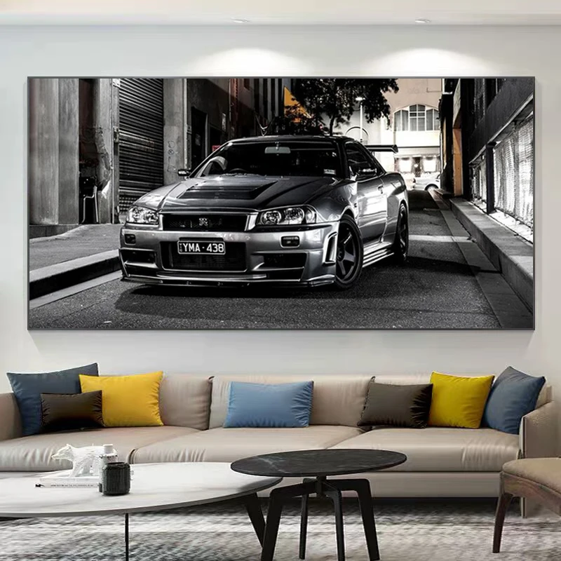 DIY 5D diamentowa malowanie Nissan samochód sportowy Skyline Gtr dekoracje samochodowe diamentowa haftowana mozaika z Rhinestone ściegiem krzyżykowym