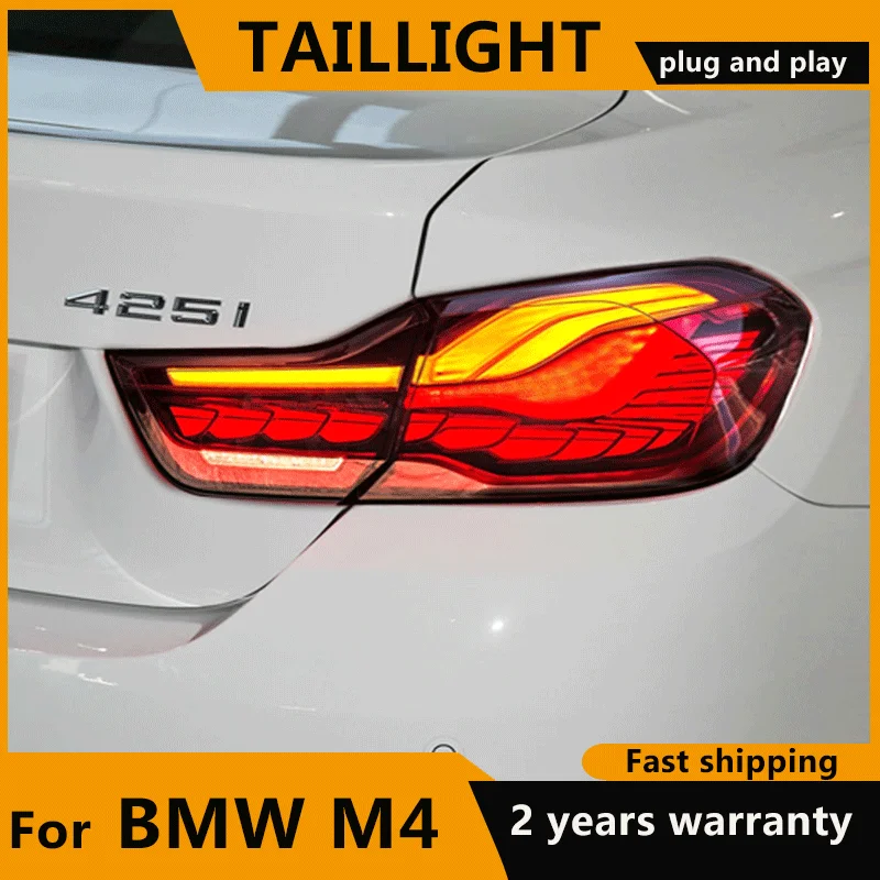 LED Taillights For BMW F82 2014-2019 M4 Red Tail Light GTS Design Black LED Rear Lamp F32 F33 F83 F36 DRL Dynamic Turn Signal