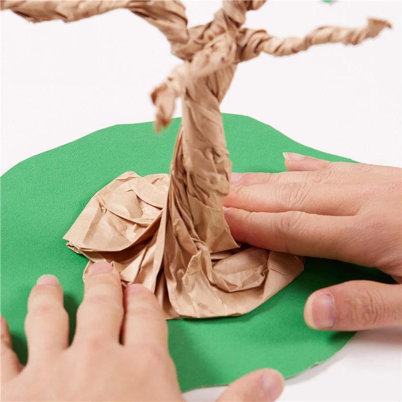 Handgemaakte 3D Diy Fruit Tree Leaf Art Papier Stickers Childlen Vroeg Leren Onderwijs Craft Speelgoed Voor Kinderen Huisdecoratie