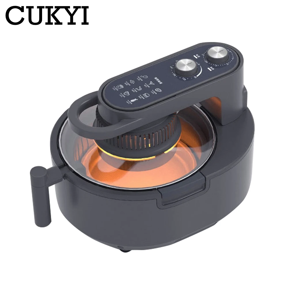 CUKYI 6L Household Fryer Intelligent French Fries Machine Electric Baking Oven Food Cooking Pot Oil Free Kitchen BBQ Tool 220V