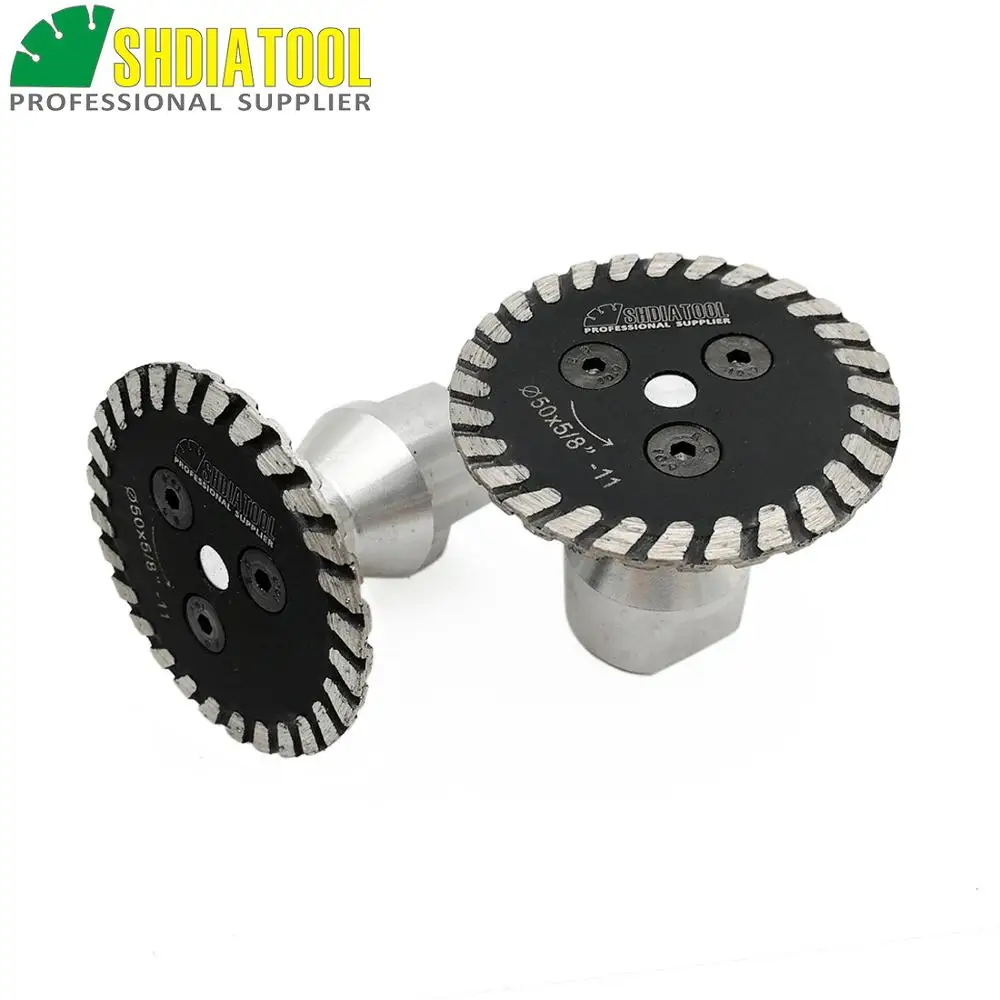 SHDIATOOL 2 pcs Mini Diamond Saw Blades 5/8-11 Long Flange Diamond Cutting Disc Cutter for Tile Ceramic Marble Porcelain