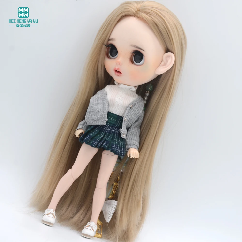 Kleidung für Puppen, passend für Blyth Azone OB22 OB24, Puppenzubehör, modische Jacke, Strickjacke, Minirock, Hemd – Detail 10