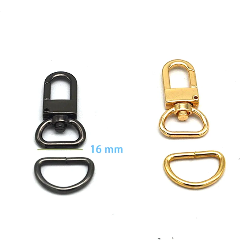 

16mm Gold Lobster Swivel Clasp and D rings Key Ring Lobster Clasp Clip with rings 100pcs/lot