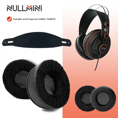 NullMini Replacement Earpads for Superlux HD681 HD681B HD681EVO HD681F Headphones Leather Sleeve or Velvet Earphone Earmuff