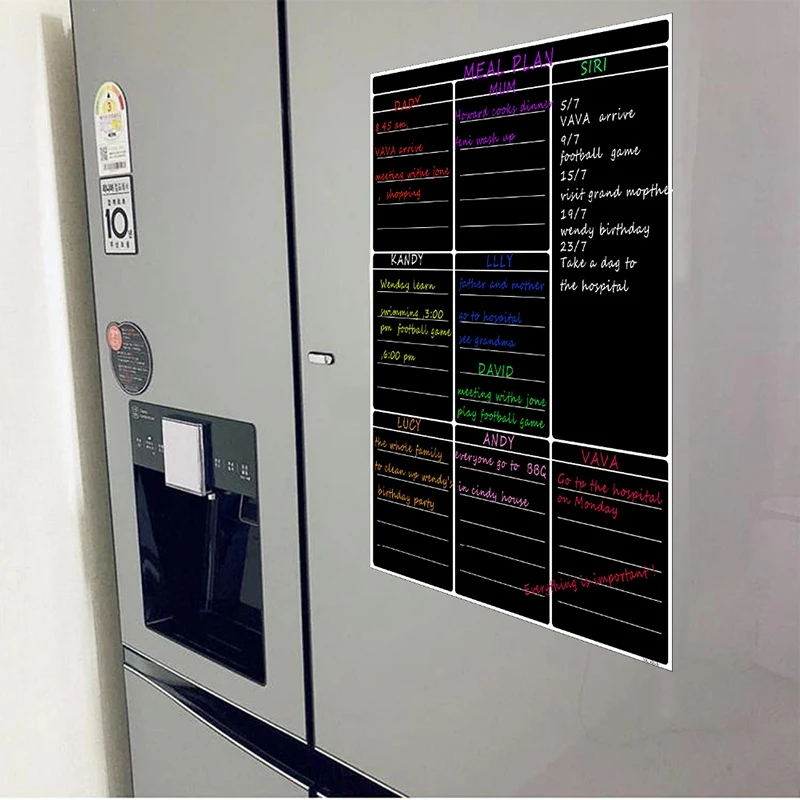 Magnetyczna tablica ścieralna na sucho lodówka do kuchni tygodniowy kalendarz z białą tablicą przydatne planowanie Menu zakupy spożywcze List