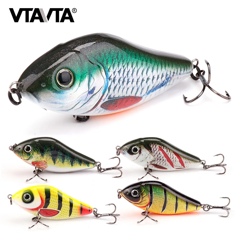 VTAVTA 24g 8cm Bionic Jerkbait Fishing Lures Hard Sinking Rattlins for Fishing Pike Wobblers Crank Bait Artificial Lure VIB