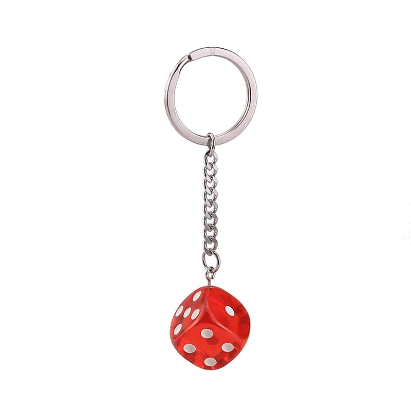 3D Stainless Steel Hole Key Ring Plus Dice Custom Diy Key Chain Women Steel Round Split Cute Keychain Gifts for Men