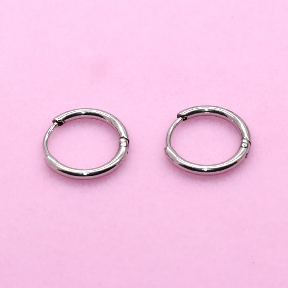 316 Edelstahl Creolen Mini 1,6mm Runde Form Erhältlich in 6MM 14MM 16mm Größen Klassischer Schlichter Stil Schmuckzubehör – Detail 6