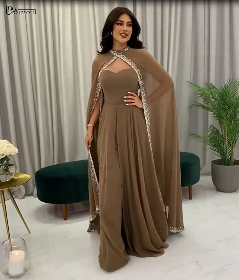 

Modern High Couture Evening Dresses A-Line Vestidos De Fiesta Sweetheart Chiffon Beading Robe Dubai Arabic Formal Prom Gown