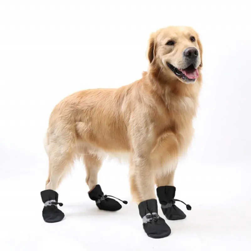 4pcs/set Winter Waterproof Pet Dog Shoes Anti-slip Rain Snow Boots Footwear Thick Warm For Small Dogs Cats Puppy Socks Booties