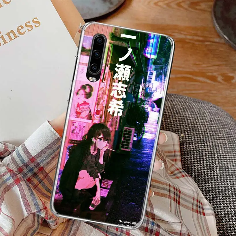 Anime Vaporwave Glitch Hot Phone Case For Huawei P30 P20 P10 P40 P50 Mate 40 30 20 10 Pro Lite + Soft Cover House Coque Fundas