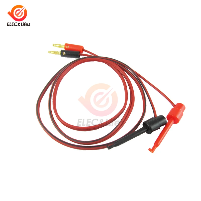 5Pair=10Pcs 4mm Banana Plug to Test Hook Clip Lead Cable Gold Plated For Multimeter Test Lead Cable Equipment Connector