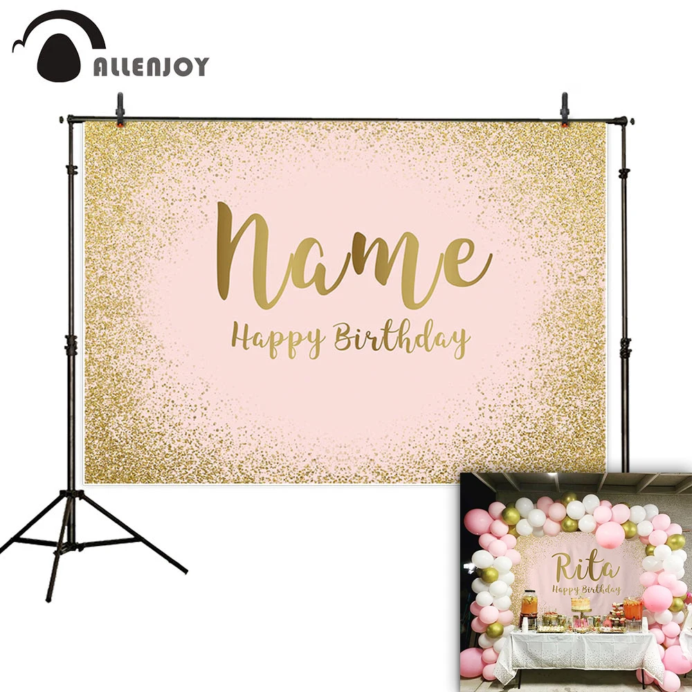 

Allenjoy Black Gold Backdrop Birthday Anniversairy Grad Africa Party Decoration Photo Banner Background Photocall Photozone