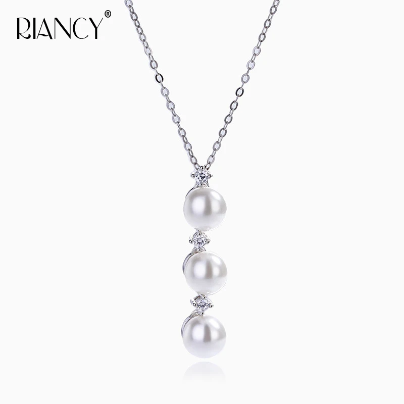 Fashion Freshwater Natural Black Pearl Pendant Women,Wedding White Multi beads Necklace Fine Jewelry